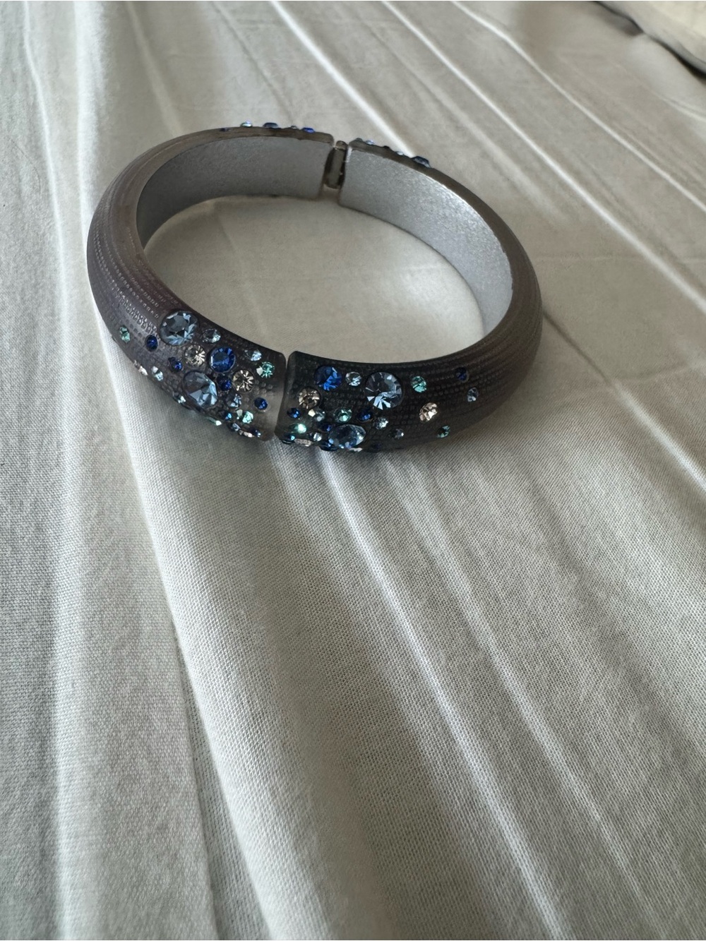 Blue Crystal Accent Bangle Bracelet - Women Accessories- Alexis Bittar